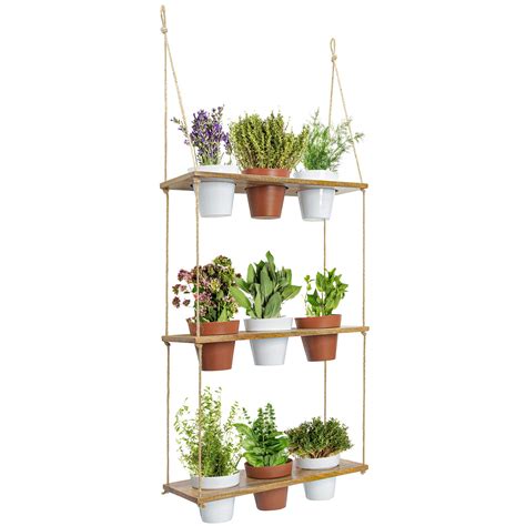 Buy kimisty Wall Hanging ers, 3 Tiered Vertical er Shelf with Metal Pot ...
