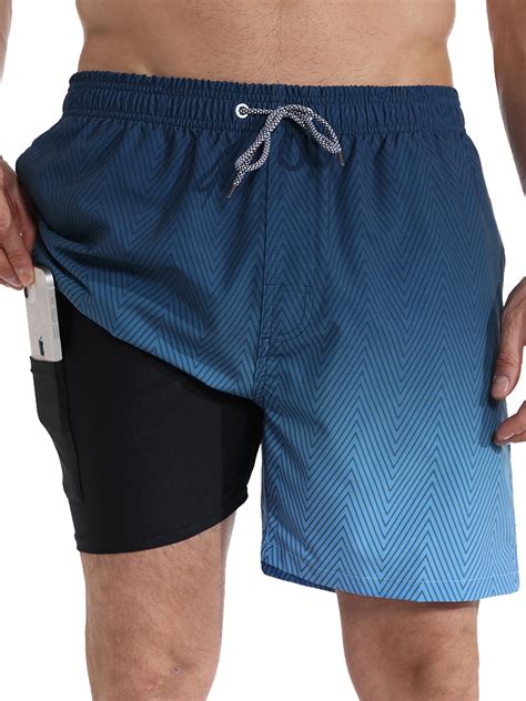 APTRO Mens Swim Trunks With 2 in 1 Compression Liner 5.5"Board Shorts ...