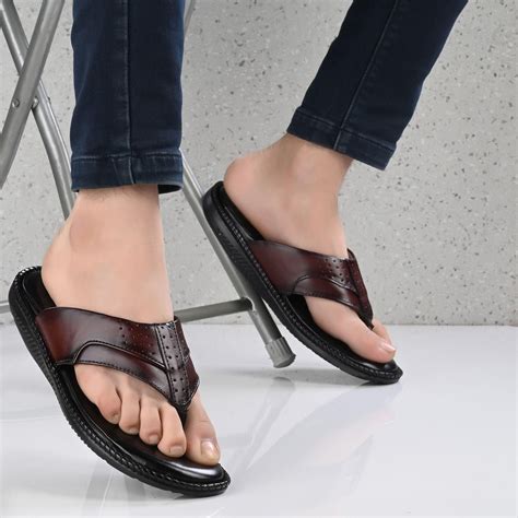 Men's Brown Genuine Leather Slippers by KNIGHT WALKERS – KnightWalkers