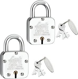 Link Atoot 50mm Lock|60K,Keys Combination|Hardened Shackle|Brass Lever ...