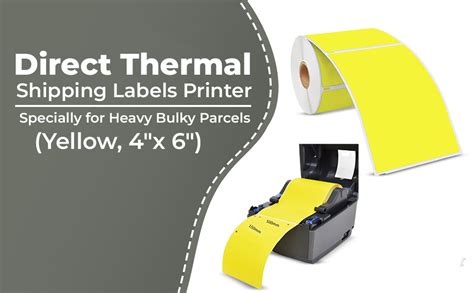 BlackDreams® Yellow Colour 100mm x 150mm Direct Thermal Shipping Labels ...