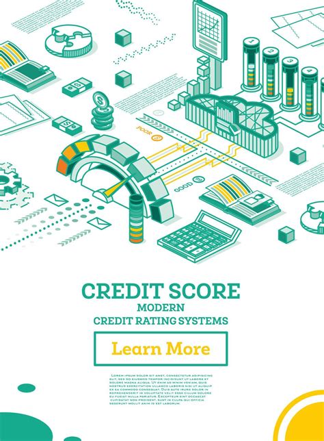 Isometric Personal Credit Score or Rating Concept. Credit Score ...