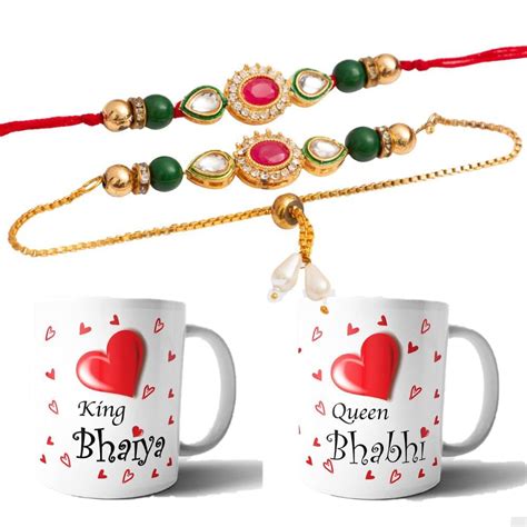 CraftVatika Rakhi Gift Combo for Bhaiya Bhabhi - Rakhi Mug Gift for ...