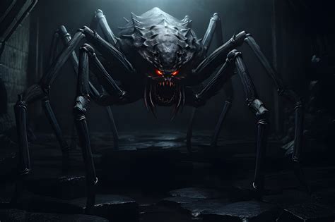 Giant mutant spider lurking in a dungeon - Impossible Images - Unique ...
