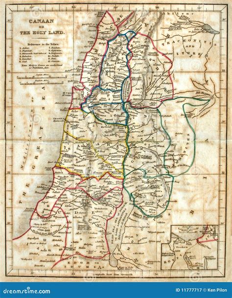 Old Map of the Holy Land. stock image. Image of historical - 11777717