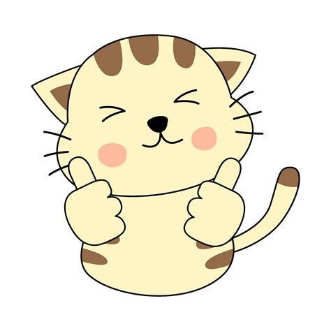 clipart de la versión de dibujos animados de gato en acción de pulgar ...
