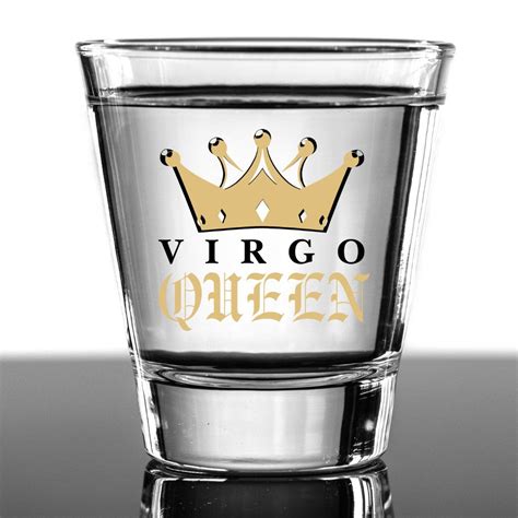 Gold Virgo Queen Zodiac Sign Astrology Birthday Shot Glass | Zazzle ...