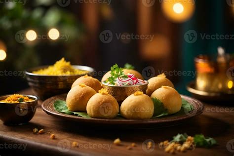 Beautiful promotional photo of Indian food, pani puri. National Indian ...