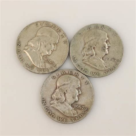Franklin Silver Half Dollar, 3 Pieces | Property Room