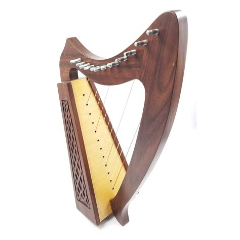 12 Strings Harp Irish Celtic Highland Solid Rosewood Naturl shape Nylon ...