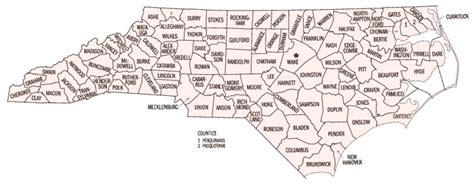 Map of North Carolina Counties