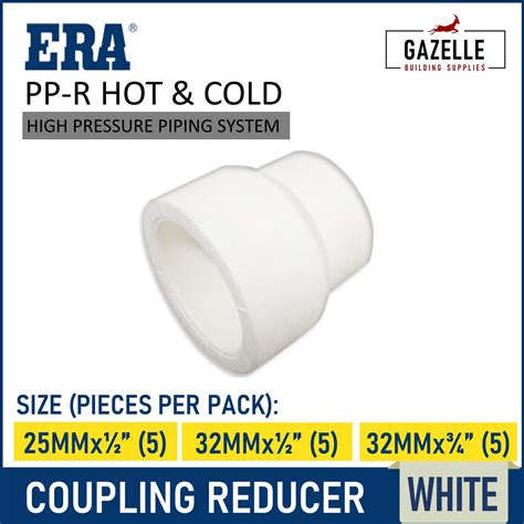 ERA PPR Fitting Coupling Reducer - 25mm x 1/2" / 32mm x 1/2" / 32mm x 3 ...