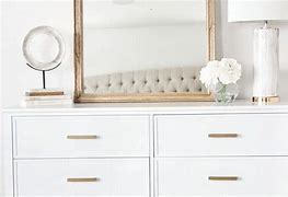 Image result for White 8 Drawer Dresser with Gold Handles