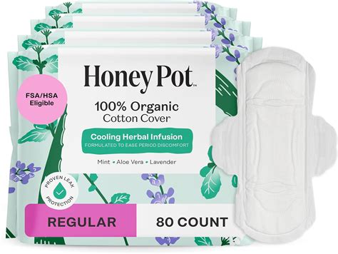 Amazon.com: The Honey Pot Company - 80ct - Herbal Sanitary Pads for ...