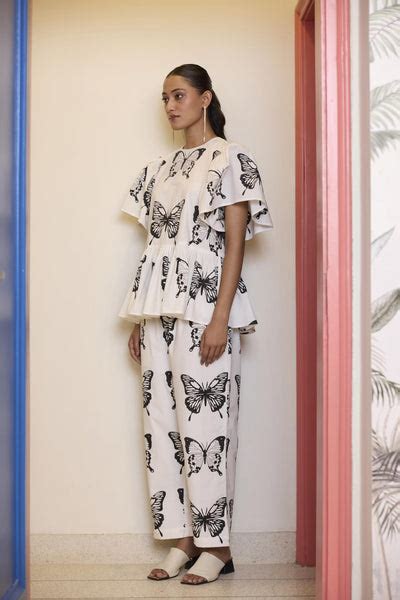 Monochrome Butterfly Co-ord Set – Khajoor
