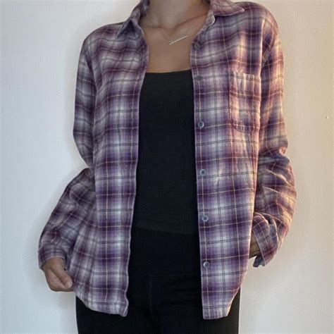 Purple Flannel Shirt - size S #flannel #flanneltop... - Depop