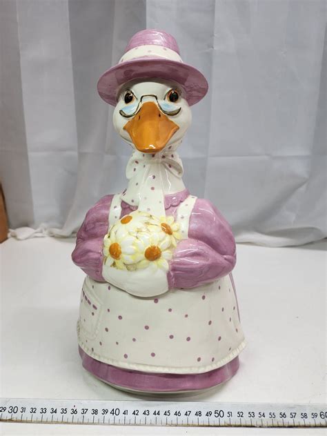 Large porcelain "Mother Goose" cookie jar - no chips/cracks - Schmalz ...
