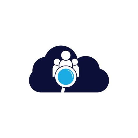 People finder cloud shape logo. Magnifying glass logo. loupe and people logo design icon ...