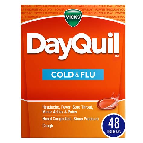 Vicks DayQuil Cold & Flu Medicine, Non-Drowsy Powerful Multi-Symptom ...