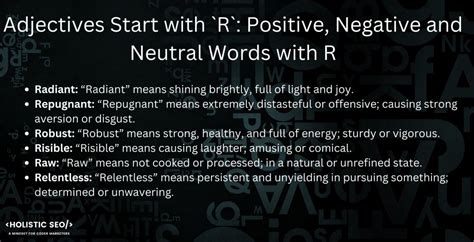 Adjectives Start with `R`: Positive, Negative and Neutral Words with R ...