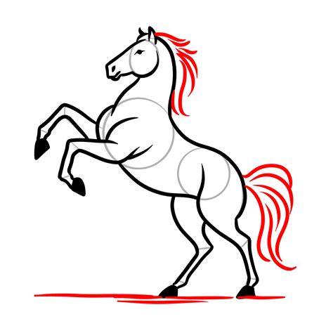 How to Draw a Rearing Horse: Drawing a Horse Standing on Its Hind Legs