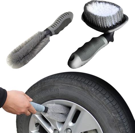 Rolempon Wheel Cleaner Brush Kit | Wheel Tire Brush Set for Cleaning Wheels - Portable Brush Car ...