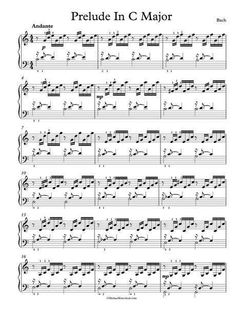Free Piano Sheet Music - Prelude In C Major - Bach. Enjoy! Free Piano ...