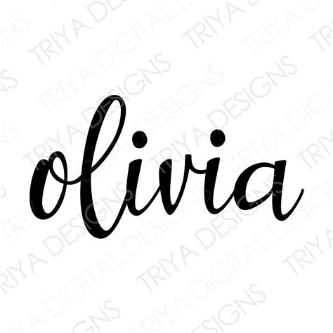 Olivia SVG Olivia Hand Lettered Cursive Text Custom First - Etsy | Name ...