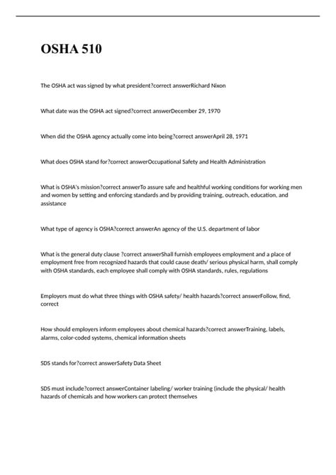 OSHA 510 Exam with 100% correct answers() - OSHA 510 - Stuvia US