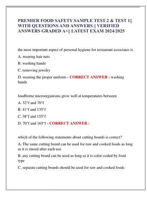 Premier Food Safety Answers