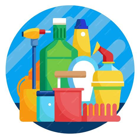 Cleaning products clip art and Vector Design With a White Background ...