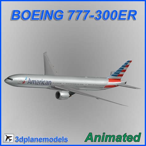 Boeing 777-300ER de American Airlines Modelo 3D $199 - .3ds .cob .dxf ...