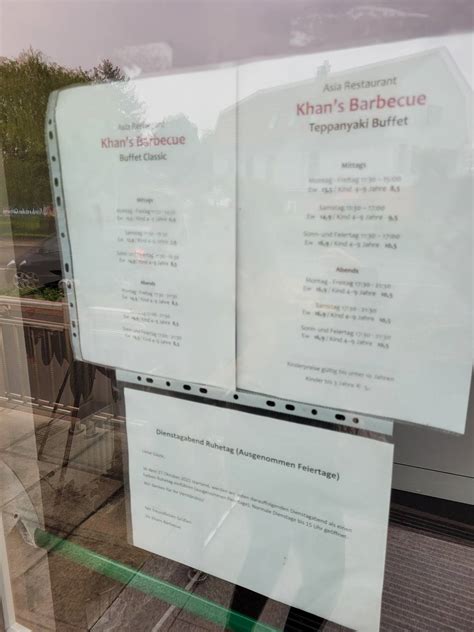 Speisekarte von Khan's Barbecue, Tulln an der Donau