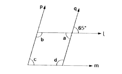 In the given figure `L||M` and `P||Q` find the measure of each of the ...