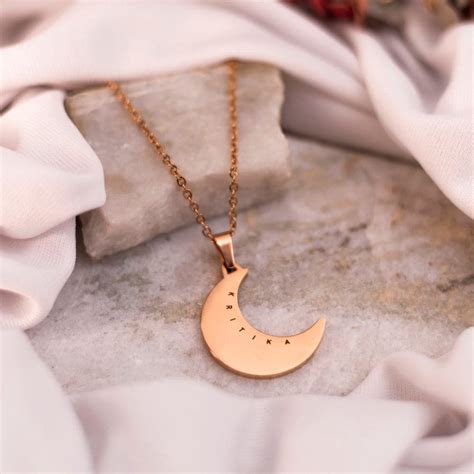 Buy Personalised Moon Shaped Pendant - Etchcraft Emporium