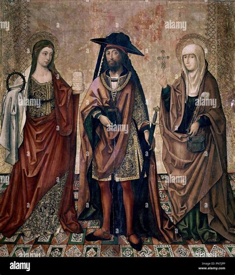 'Saint Lazarus with his sisters Martha and Mary', 16th century, Oil on ...