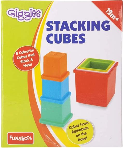 Funskool Giggles Stacking Cubes Multi Colour 8 Colourful Cubes
