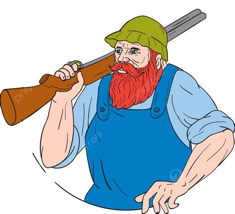 Paul Bunyan The Hunter Circle Drawing Bunyan Folklore Shot Vector ...