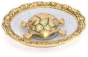 LOTUS RISE Feng Shui Tortoise for Good Luck on Glass Plate Handicraft ...
