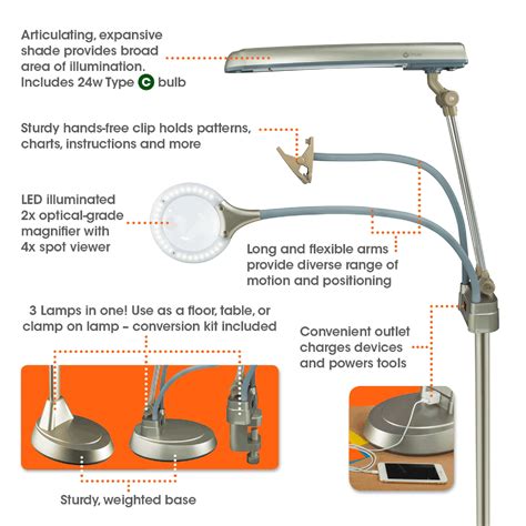OttLite | Ultimate 3-in-1 Craft Floor Lamp | Craft Lamp | Craft Table ...