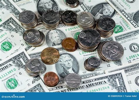 Vintage Retro Old American Money Background, United States of America ...