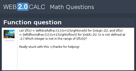 View question - Function question