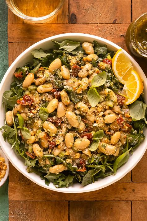 Cannellini Bean Salad with Arugula and Pesto: 15 Minute Recipe - No Spoon Necessary