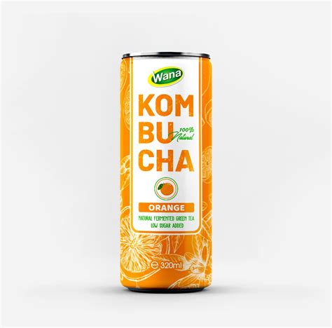 Low sugar Kombucha Tea Drink mix with fruit juice 320ml