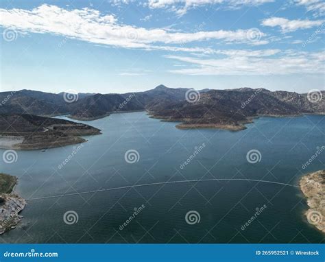 High-angle View of the Beautiful Lake Berryessa Surrounded by Mountains ...