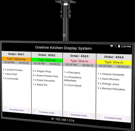 Kitchen Display System - Onehive