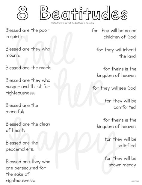 Beatitudes Worksheet Printable Coloring Page Sheet Liturgical Year ...