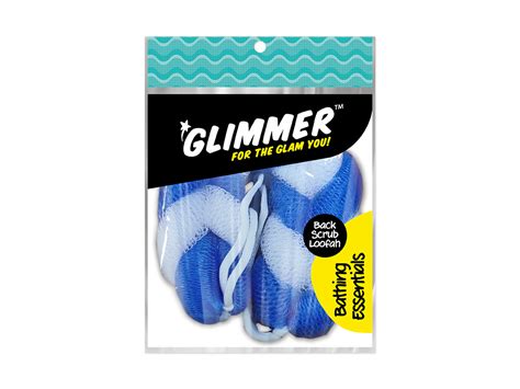 Glimmer Bathing Essentials - Loofah Band, Back Scrub & Natural Loofah