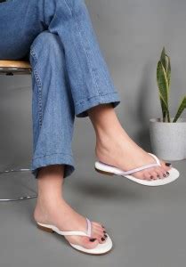 Hitway Women White Flats - Buy Hitway Women White Flats Online at Best ...