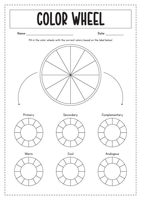 Color theory worksheets printable – Artofit